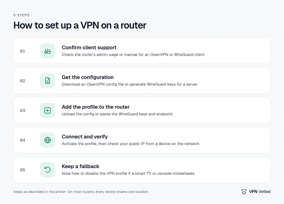 Five steps to set up a VPN on a home router